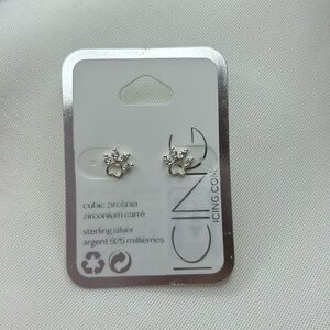 Icing Paw Earrings Sterling Silver